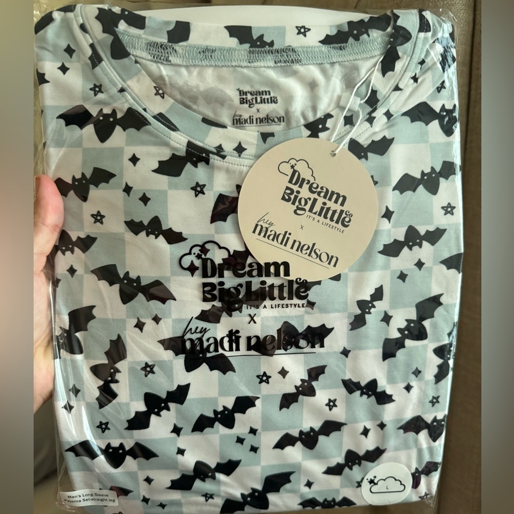 Dream big little co x Madi Nielsen men’s Halloween bat pajamas